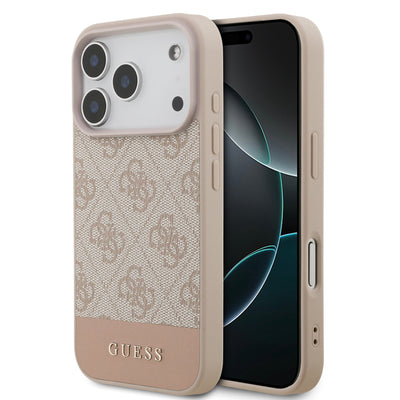 Husa Guess PU 4G Stripe pentru iPhone 17 Pro Roz