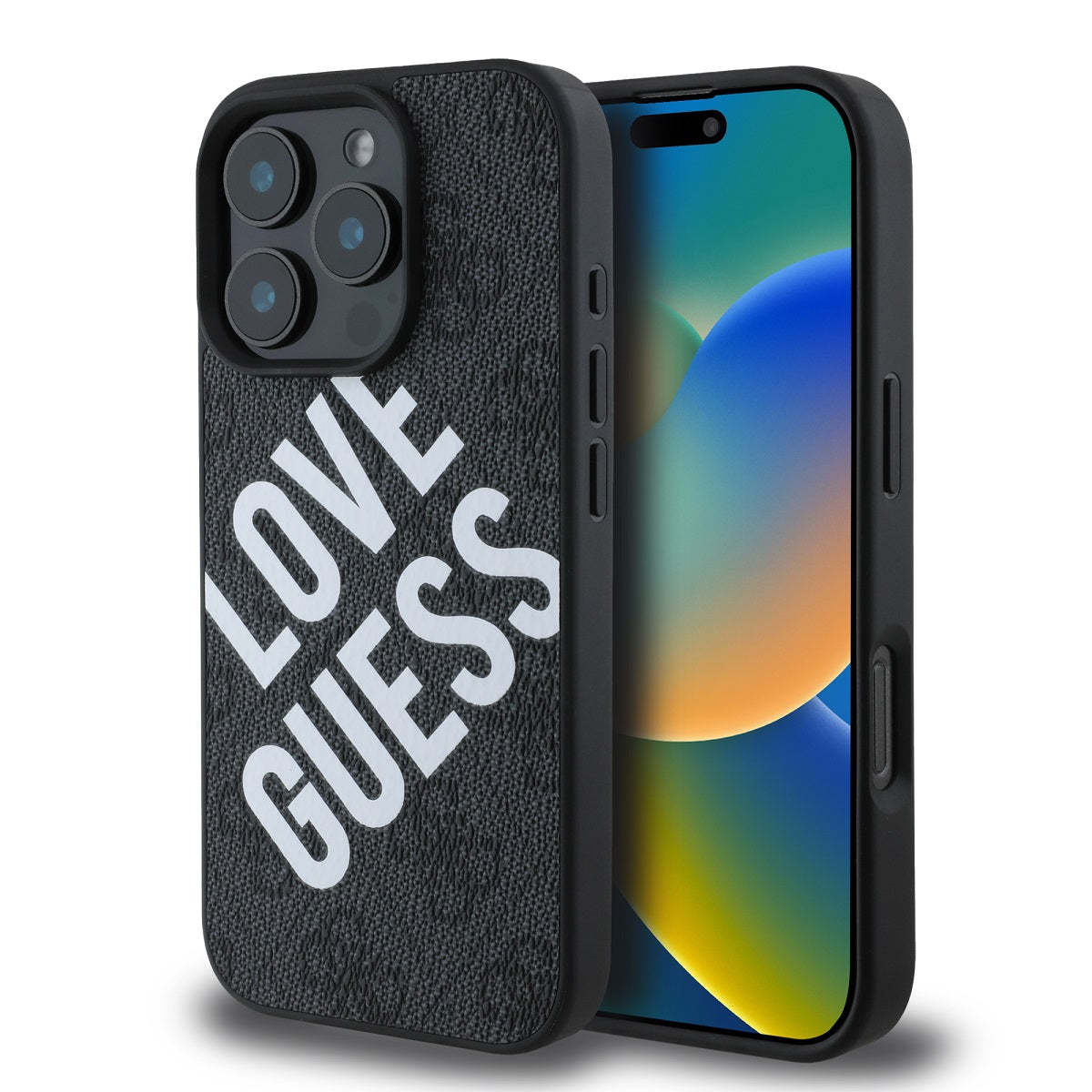 Husa Guess piele sintetica 4G Big Love Logo Magsafe pentru iPhone 16 Pro Negru