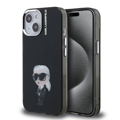 Husa Karl Lagerfeld IML Aquarelle Karl pentru iPhone 15 Negru