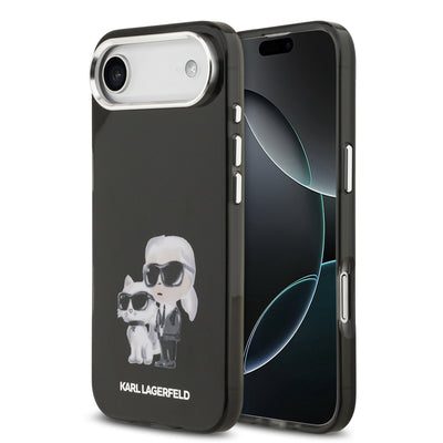 Husa Karl Lagerfeld IML Aquarelle Karl si Choupette pentru iPhone Air Negru