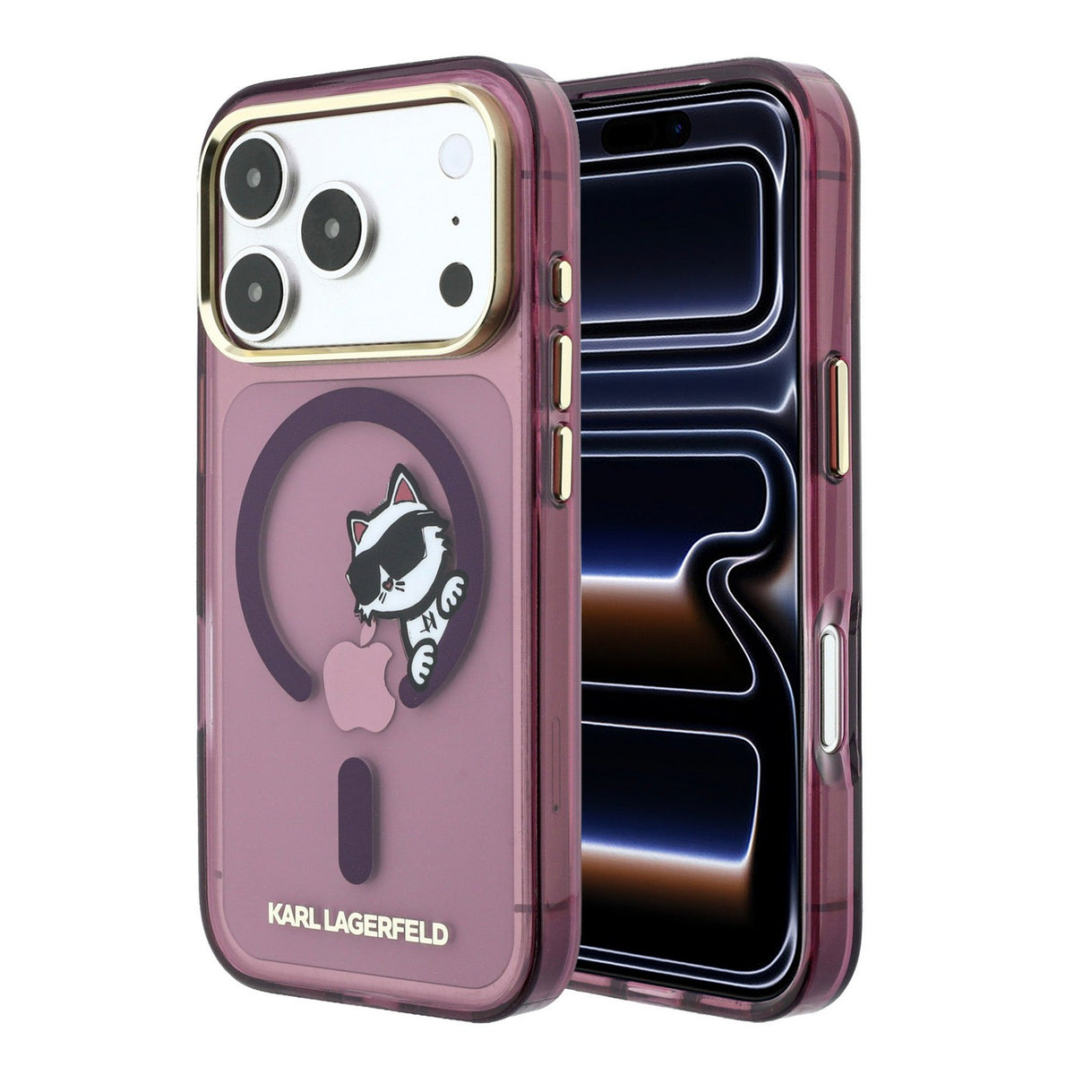 Husa Karl Lagerfeld IML Choupette Peekaboo Magsafe pentru iPhone 18 Pro Burgundy