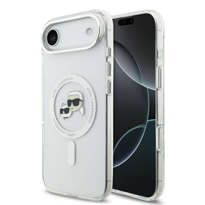Husa Karl Lagerfeld IML K&CH Heads Metal Frame Magsafe pentru iPhone Air Transparent