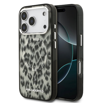 Husa Karl Lagerfeld IML Leopard Magsafe pentru iPhone 17 Pro Maro