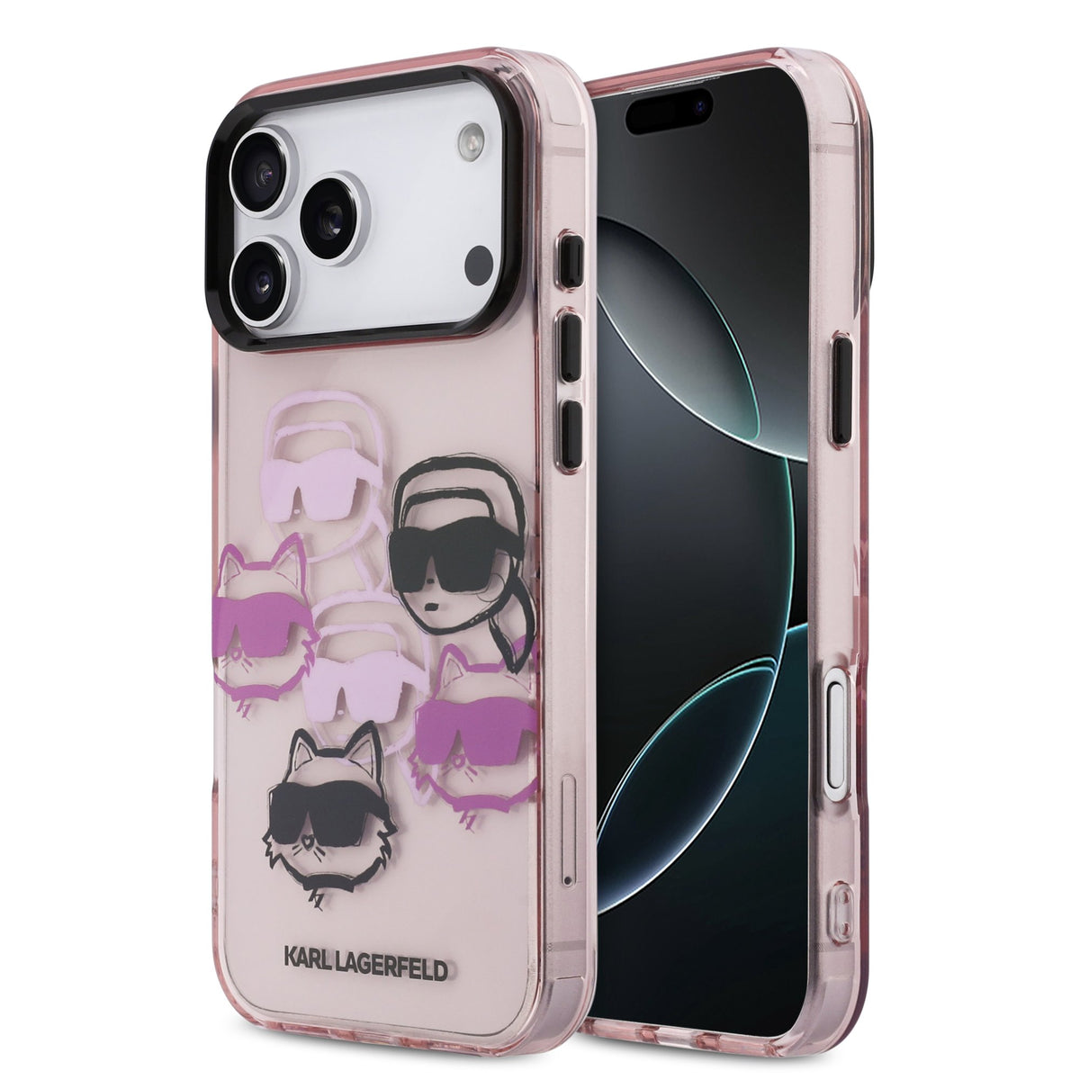 Husa Karl Lagerfeld IML Multi K&CH Heads pentru iPhone 17 Pro Max Roz