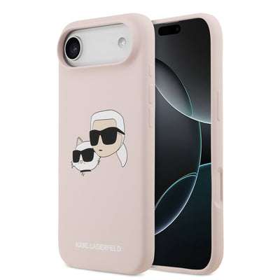 Husa Karl Lagerfeld Liquid Silicone Double Heads Magsafe pentru iPhone Air Roz