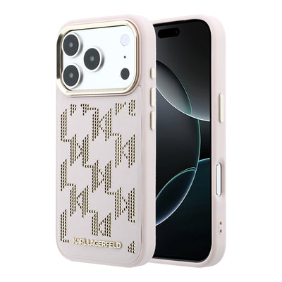 Husa Karl Lagerfeld PU Perforated Monogram Magsafe pentru iPhone 17 Pro Max Roz