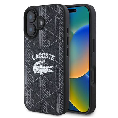 Husa Lacoste Blend Monogram Magsafe pentru iPhone 16 Negru