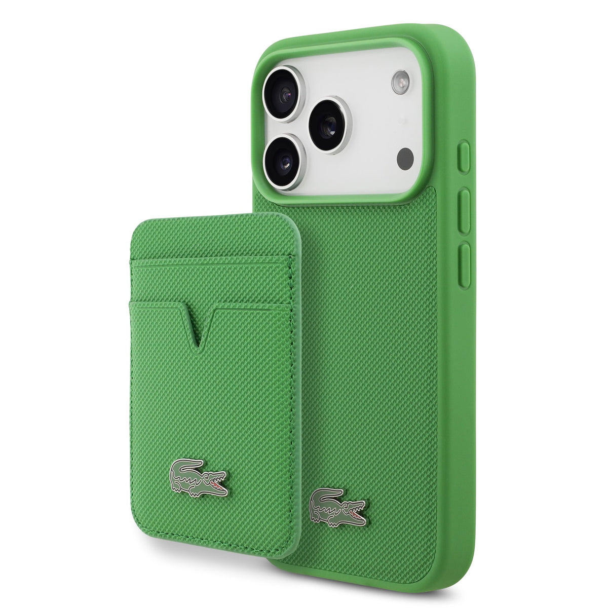 Husa Lacoste Iconic Petit Pique Magsafe + portofel pentru iPhone 17 Pro Verde