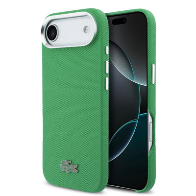 Husa Lacoste Iconic Petit Pique Metal Logo Magsafe pentru iPhone Air Verde
