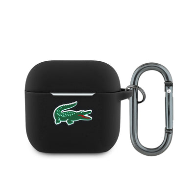 Husa Lacoste Liquid Silicone Croc Logo pentru AirPods 4 Negru