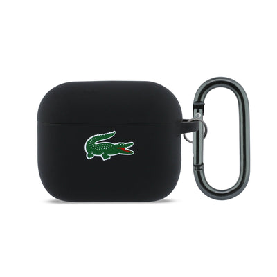 Husa Lacoste Liquid Silicone Croc Logo pentru AirPods Pro 3 Negru