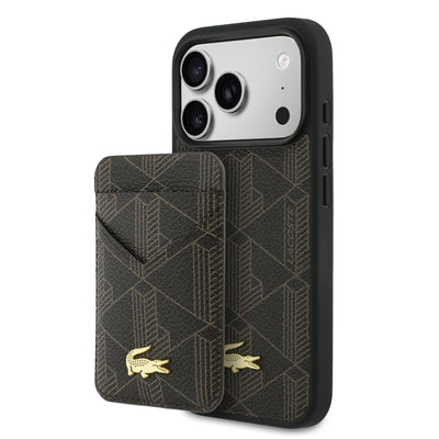 Husa Lacoste PVC Blend Magsafe + portofel pentru iPhone 17 Pro Maro