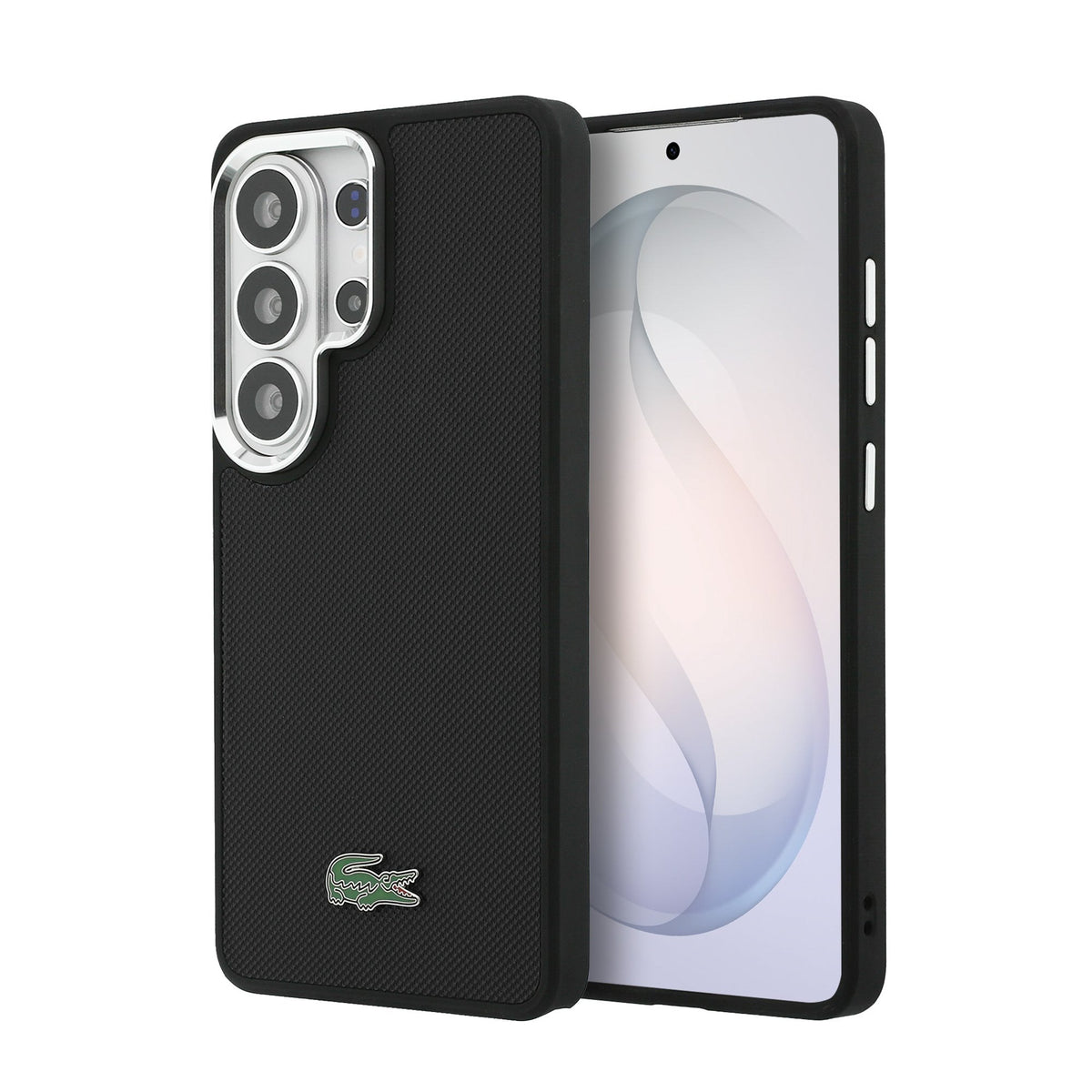 Husa Lacoste Petit Pique Metal Logo Magnetic pentru Samsung Galaxy S26 Ultra Negru