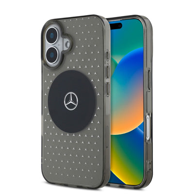 Husa Mercedes PC/TPU Star Pattern Magsafe pentru iPhone 16 Plus Negru