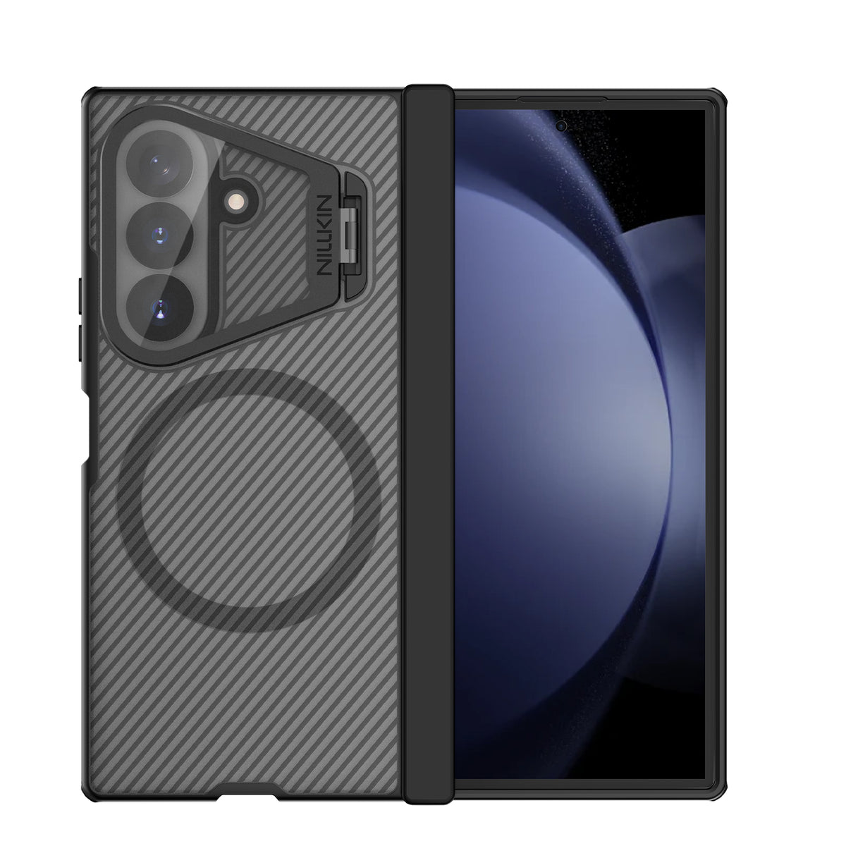 Husa Nillkin Camshield Prop Magnetic (Transparent lentila) pentru Samsung Galaxy Z Fold 8 Ultra Transparent Negru