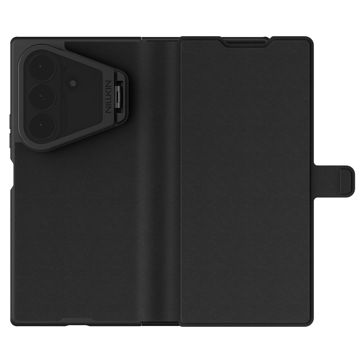 Husa Nillkin Qin Book Prop Silicone piele Magnetic pentru Samsung Galaxy Z Fold 8 Ultra Negru