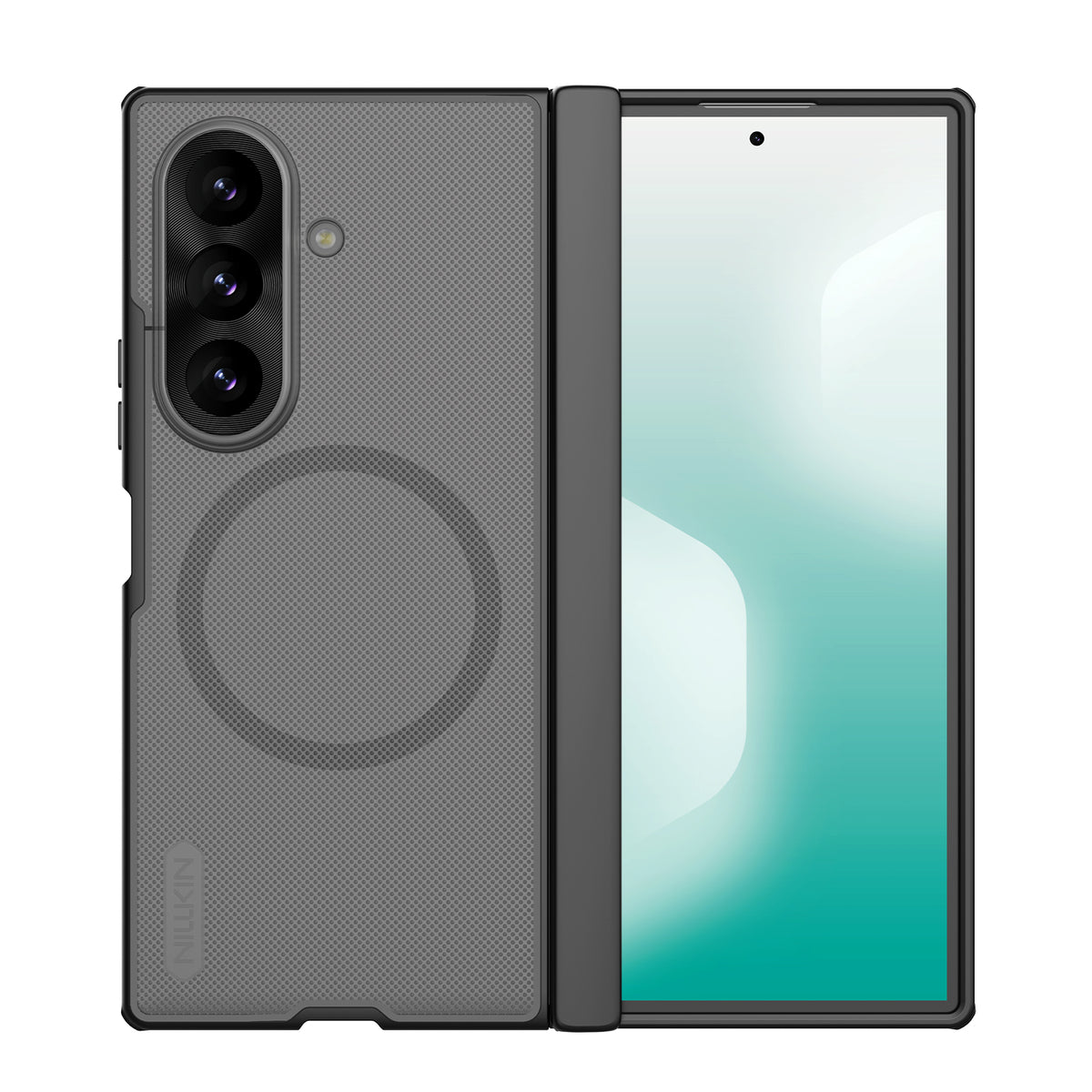 Husa Nillkin Super Frosted Fold Magnetic pentru Samsung Galaxy Z Fold 8 Ultra Transparent Negru