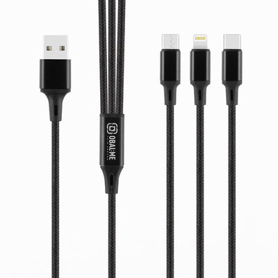 Cablu Obal:ME 3in1 Allconnect Fast Charge Usb-a/Usb-c, Lightning, Micro-usb 1.2m Negru