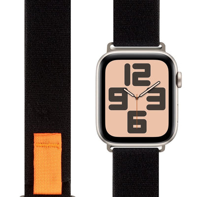 Curea Obal:ME Textile pentru Apple Watch 42-49mm M-L Negru/Portocaliu