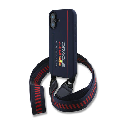 Husa Rosu Bull Silicone Vertical Logo Magsafe + Crossbody Curea pentru iPhone 16 Navy