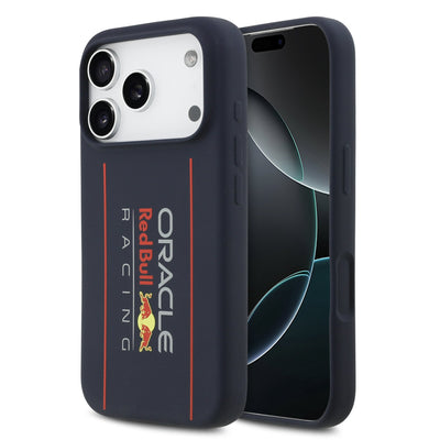 Husa Rosu Bull Silicone Vertical Logo Magsafe pentru iPhone 17 Pro Navy