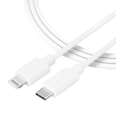 Cablu Tactical Smooth Thread Usb-c/Lightning 0.3m Alb