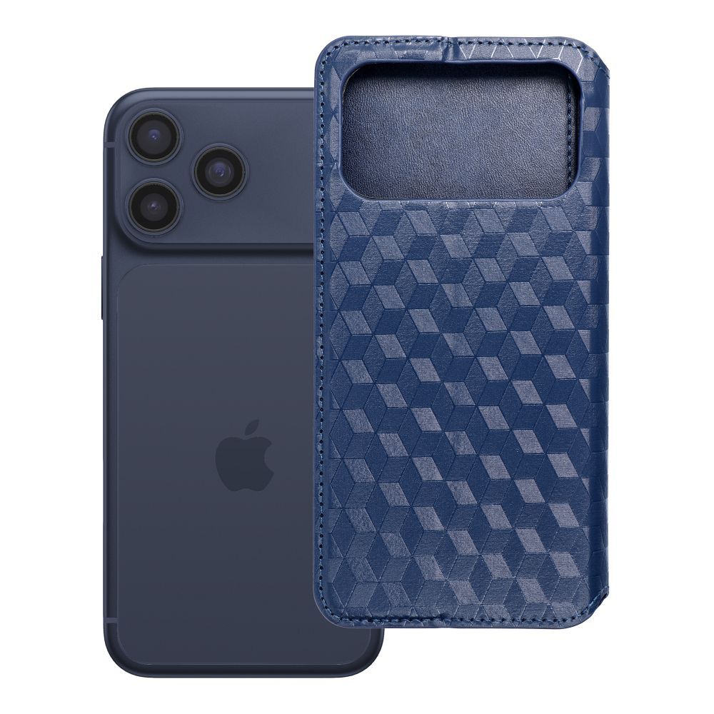 Husa Cubic Book Flip pentru iPhone 17 PRO MAX / 18 PRO MAX Albastru