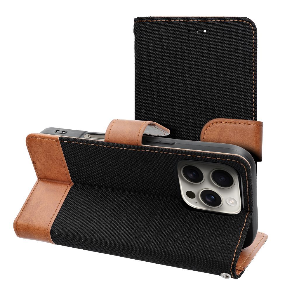 Husa Jeans Book Flip pentru iPhone 17 AIR Negru