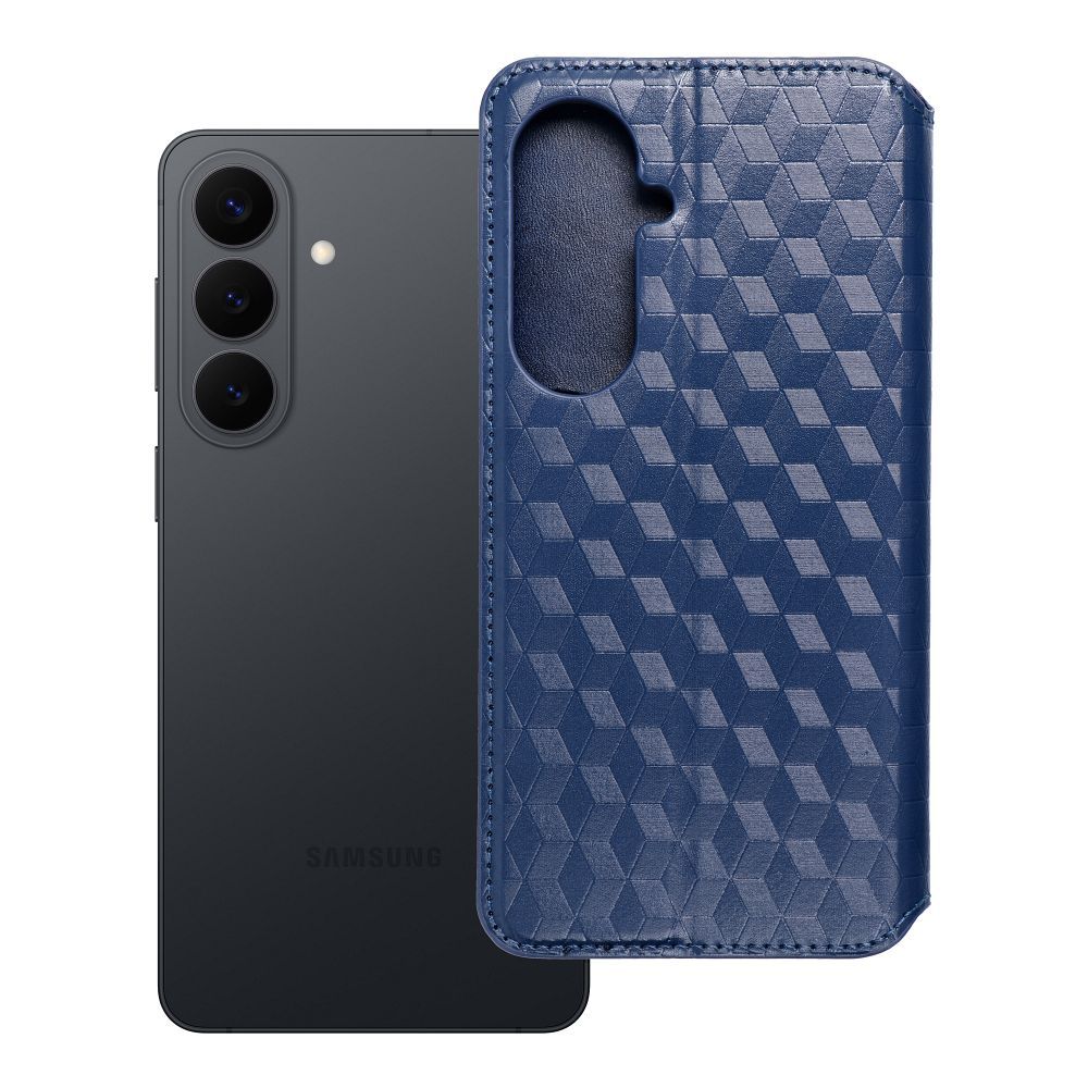 Husa Cubic Book Flip pentru Samsung S26 Plus Albastru