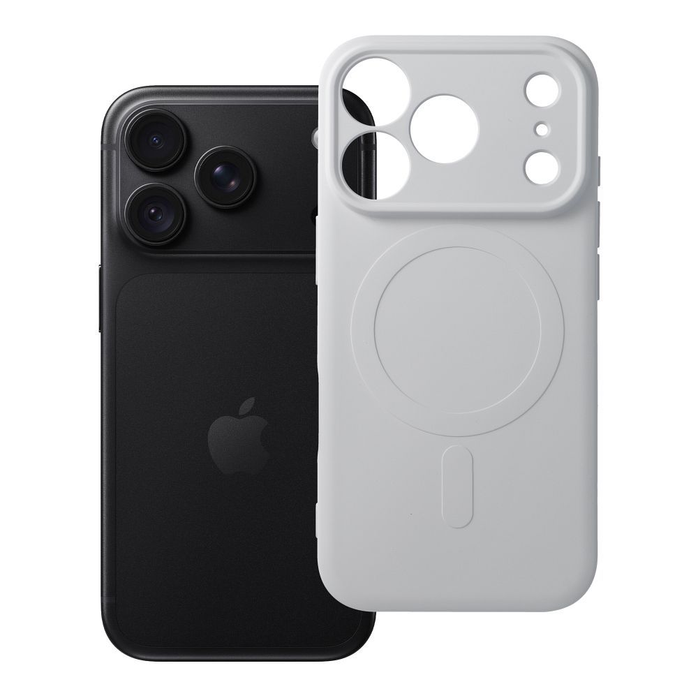 Husa Silicone Mag pentru iPhone 18 Pro / 17 Pro Compatible cu Magsafe (Camera Protection) Argintiu