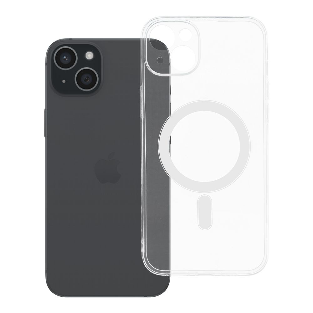 Husa Transparent 2 Mm Mag pentru iPhone 15 Plus Compatible cu Magsafe (Camera Protection) Transparent