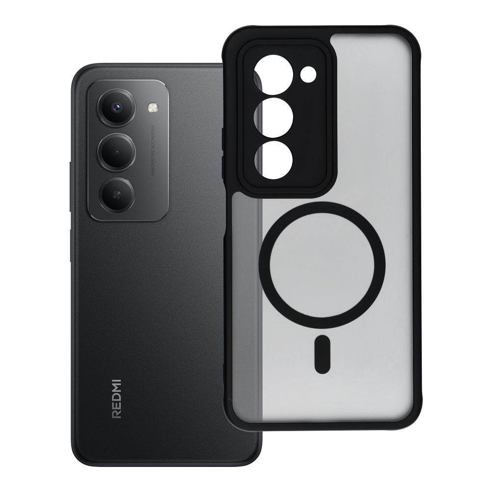 Husa Full mat Mag pentru Xiaomi Redmi 15 4G / 5G (171,1mm) Compatible cu Magsafe Negru