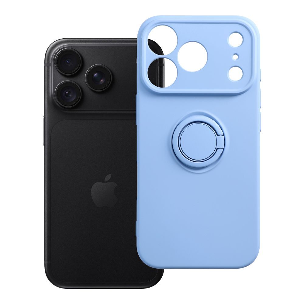 Husa Silicone Ring pentru iPhone 18 Pro / 17 Pro Albastru deschis