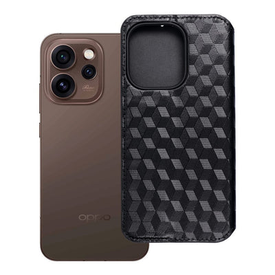Husa Cubic Book Flip pentru Oppo Reno 15 Pro 5G Negru