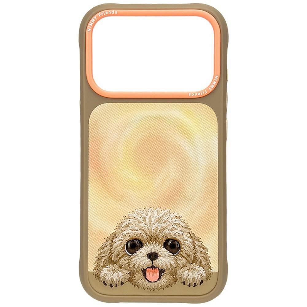 Husa Nimmy BIG Eyed Lying Teddy Poodle Compatible cu Magsafe pentru iPhone 18 Pro Max/17 Pro Max Maro