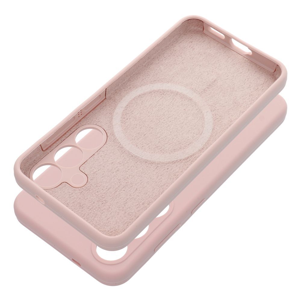 Husa pentru Samsung S25 Edge Silicone 2mm (Camera Protection) Compatible cu Magsafe Powder Roz