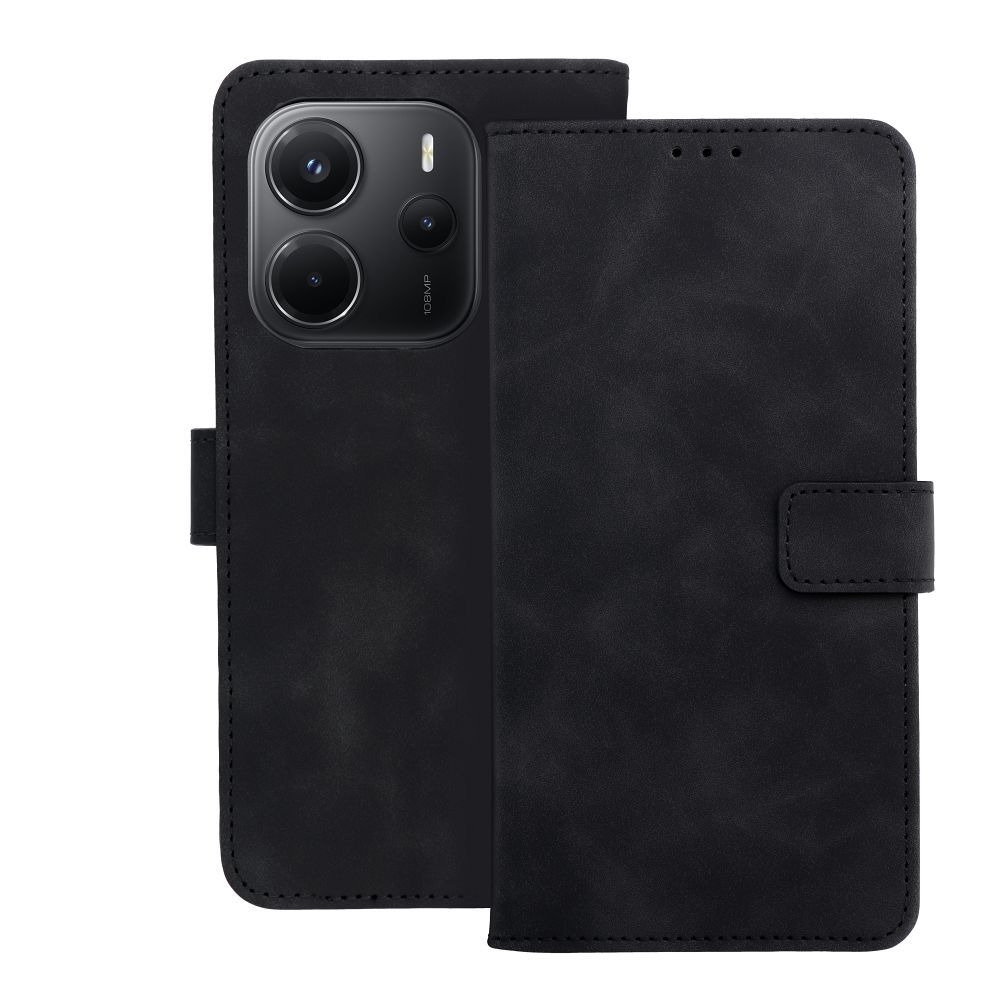Husa Tender Book Flip pentru Xiaomi Redmi Note 14 4G (Global - 164,84mm X 78,15mm X 8,16mm) Negru