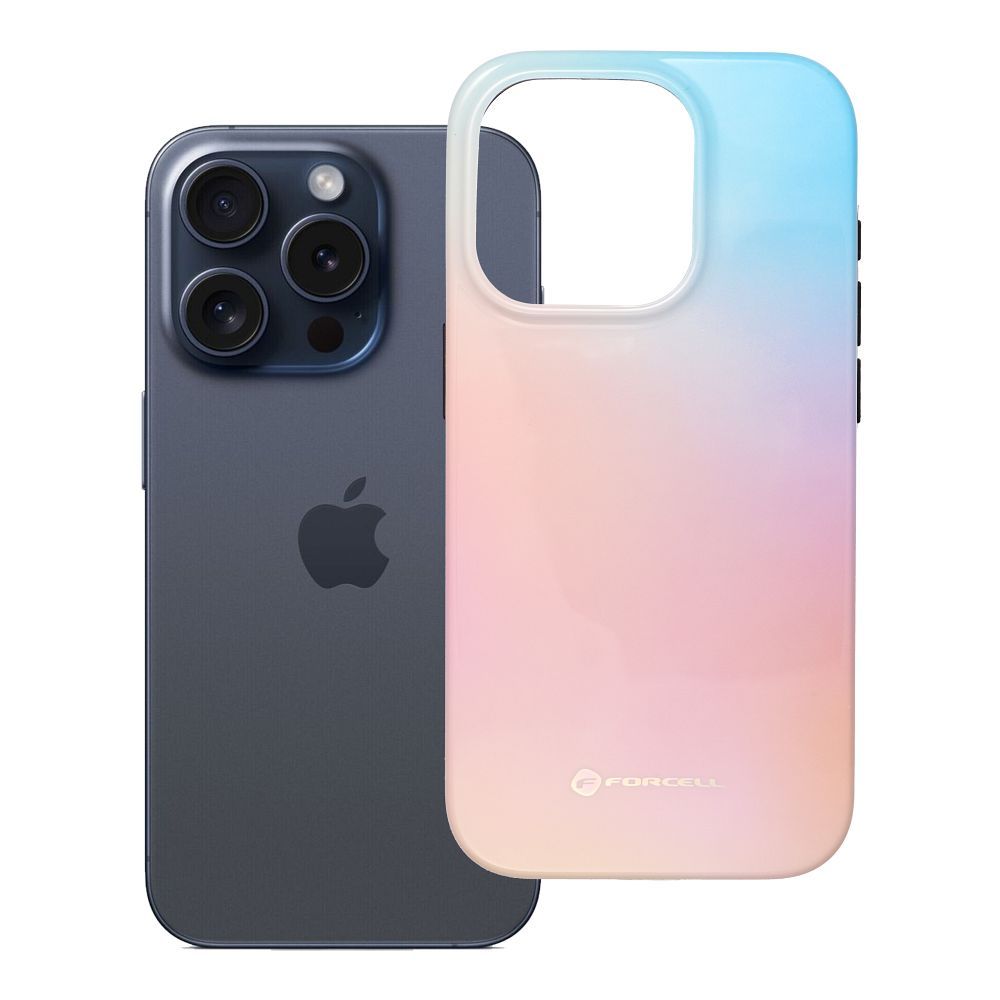 Husa Forcell pentru iPhone 15 PRO F-protect Mirage Compatible cu Magsafe Military Drop-test Pinky Albastru