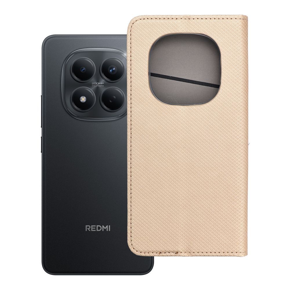 Husa Smart Book pentru Xiaomi Redmi Note 15 PRO 5G Auriu