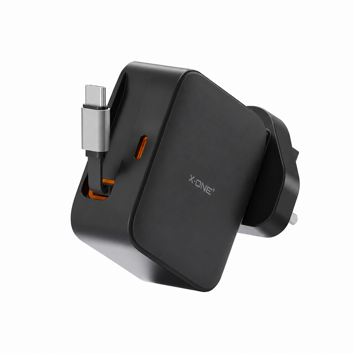 Cablu X-one Travel Incarcator Chargego Gan 65W cu Retractable si USB C Port - Negru