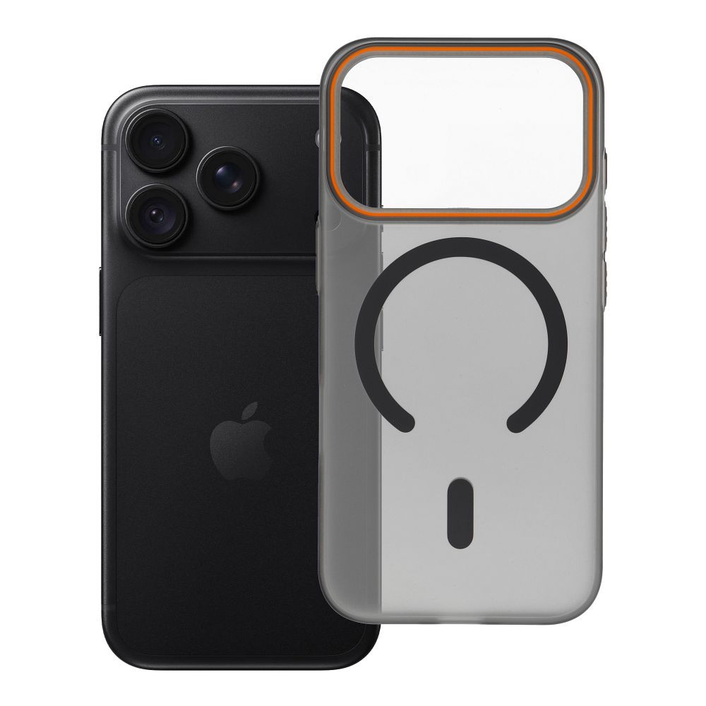 Husa Go Portocaliu pentru iPhone 18 Pro / 17 Pro Compatible cu Magsafe Negru