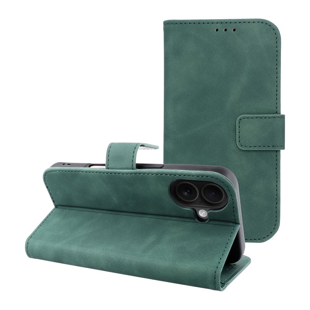Husa Tender Book Flip pentru iPhone 16 Verde