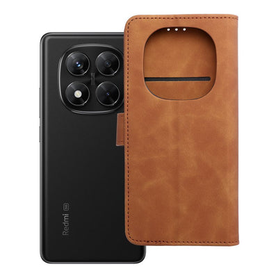 Husa Tender Book Flip pentru Xiaomi Redmi Note 14 PRO 5G / 14 PRO Plus 5G Maro