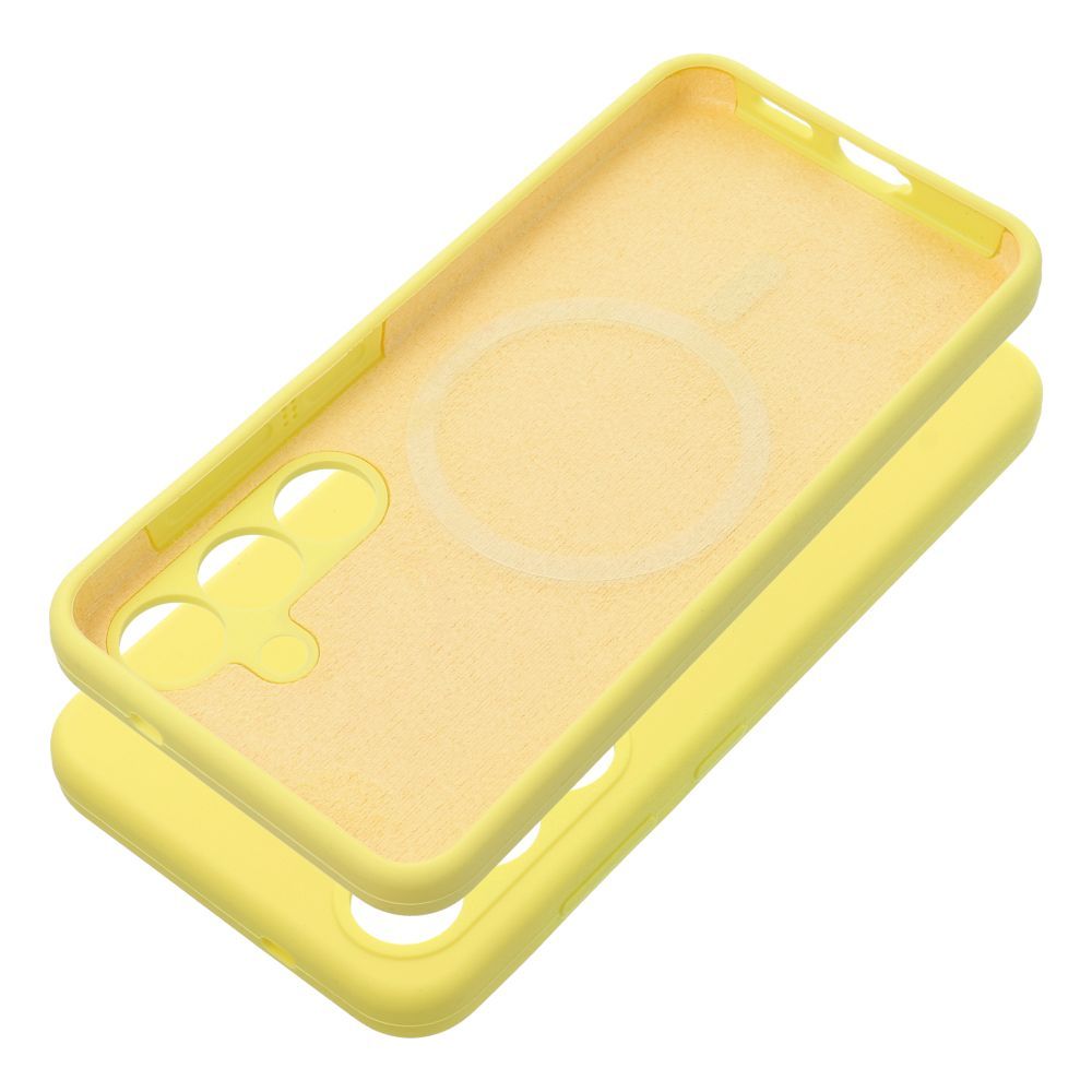 Husa pentru Honor 400 Smart Silicone 2mm (Camera Protection) Compatible cu Magsafe Galben
