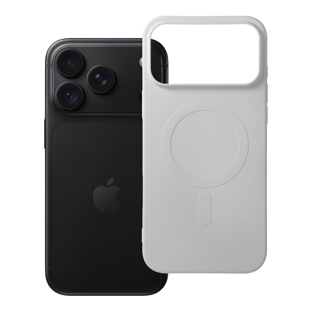 Husa Silicone Mag pentru iPhone 18 Pro Max / 17 Pro Max Compatible cu Magsafe (Big Hole) Argintiu