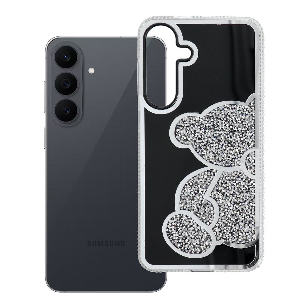 Husa Teddy Bear pentru Samsung S26 FE / S25 FE Argintiu