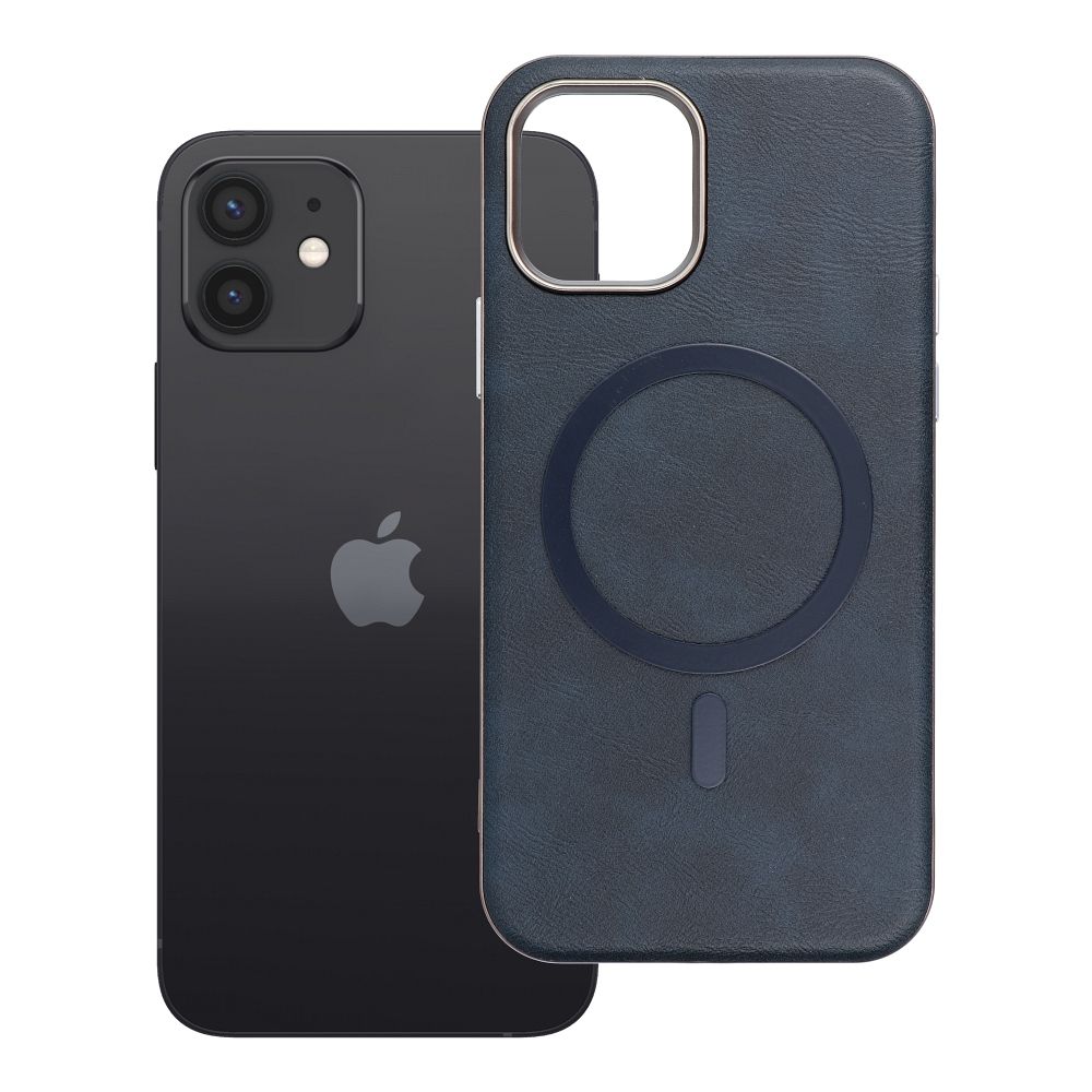 Husa Gentleman Mag pentru iPhone 12 Compatible cu Magsafe Bleumarin