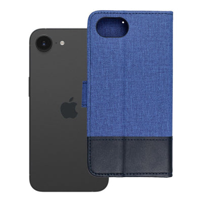Husa Gomma Book Flip pentru iPhone 16e (SE 4 2025) Albastru