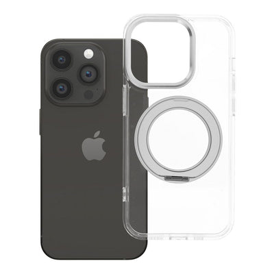 Husa pentru iPhone 14 PRO Frame Circle Stand Compatible cu Magsafe Transparent
