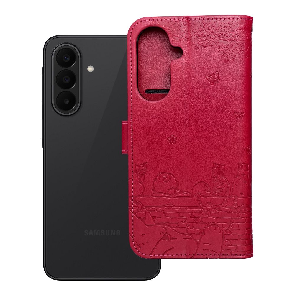 Husa Mezzo Book Flip pentru Samsung A27 Cats Rosu